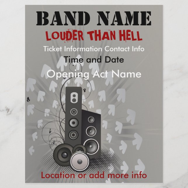 Louder Than Hell Music Flyer (Front)
