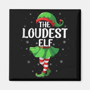 Loudest Elf Christmas Girls Women Elf Squad Xmas F Magnet