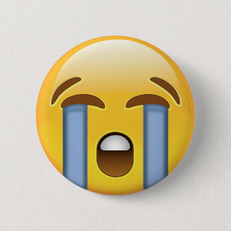 Loudly Crying Face Emoji 6 Cm Round Badge