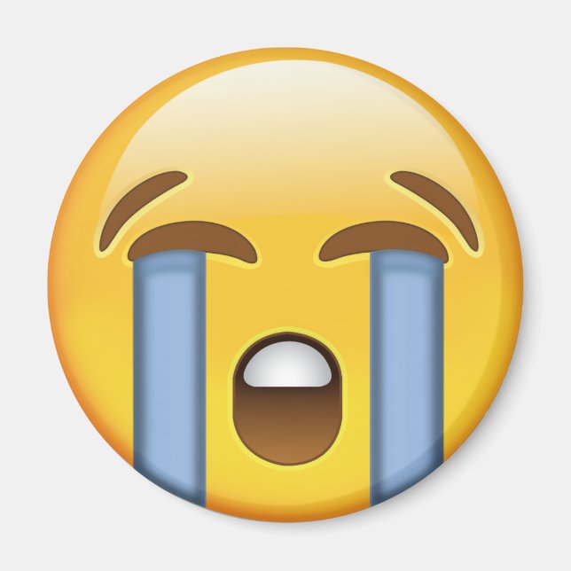 Loudly Crying Face Emoji Magnet (Front)