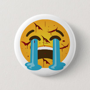 Loudly crying face - Sobbing, sad tears, crying 6 Cm Round Badge