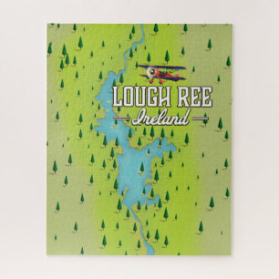 Lough Ree Ireland Vintage Map. Jigsaw Puzzle