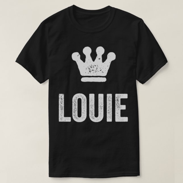 Louie the King  Crown & Name Design for Men Called T-Shirt (Design Front)