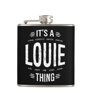 Louie Thing Name Funny Hip Flask
