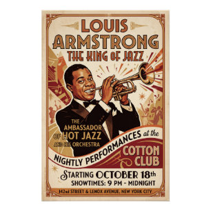 Louis Armstrong – King of Jazz  Poster