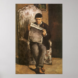 Louis Auguste Cezanne Father Of The Artist Reading Poster