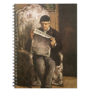 Louis Auguste Cezanne Father Of The Artist Reading Spiral Notebook