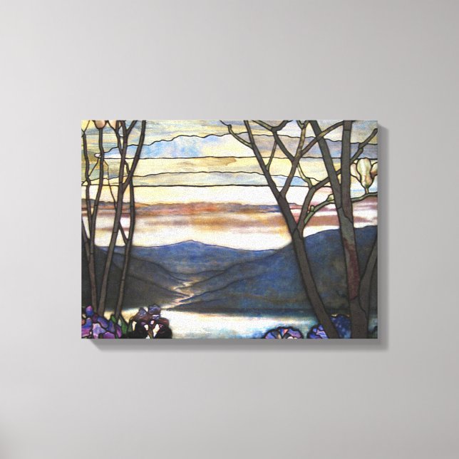 Louis Comfort Tiffany - Stained Glass 4 Magnolias Canvas Print (Front)