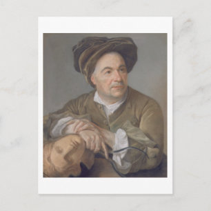 Louis Francois Roubiliac (1702-62) (pastel on pape Postcard
