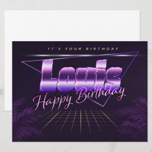 Louis Name Vorname lila retro Karte Geburtstag Card