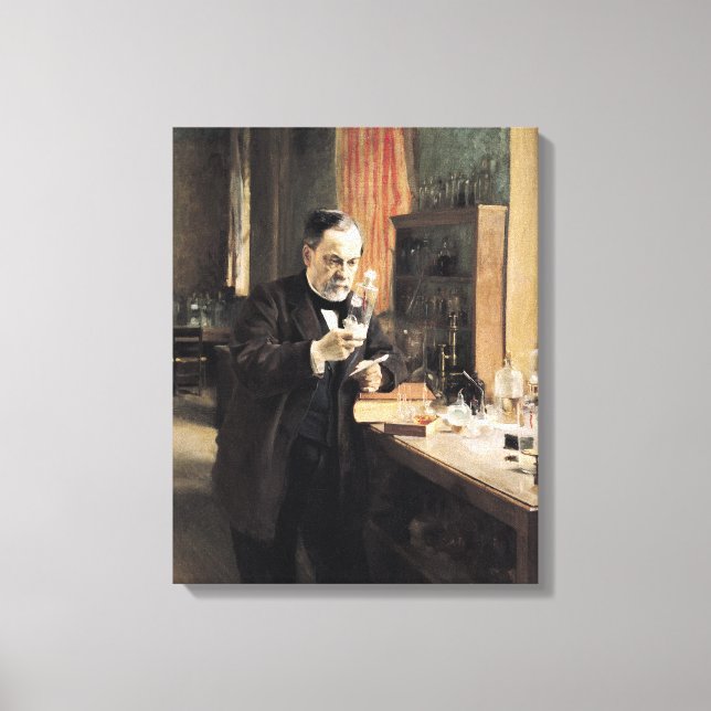 Louis Pasteur  in his Laboratory, 1885 Canvas Print (Front)
