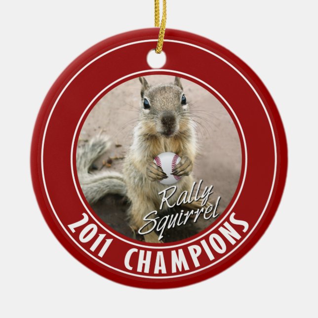 Louis Rally Squirrel 2011 Winners Ceramic Tree Decoration (Front)