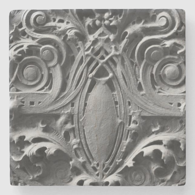Louis Sullivan Spandrel Panel Detail Stone Coaster (Front)