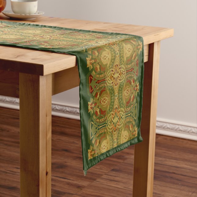 Louis Sullivan Upper Beam Stencil Pattern Medium Table Runner (In Situ)
