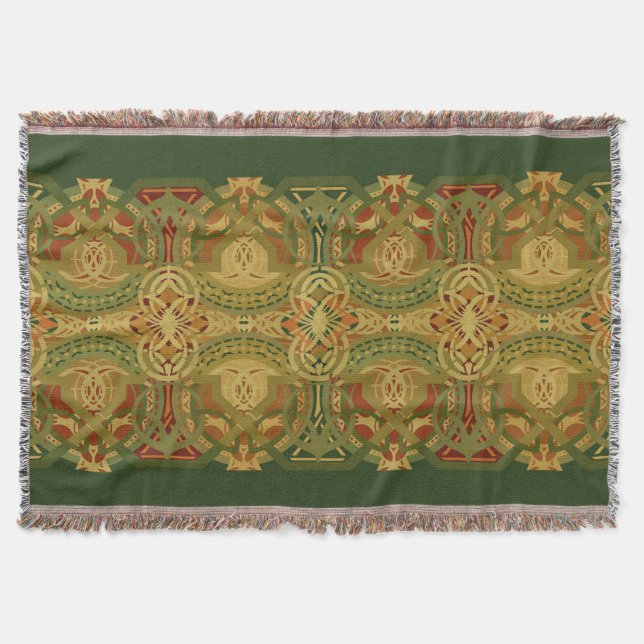 Louis Sullivan Upper Beam Stencil Throw Blanket (Front)