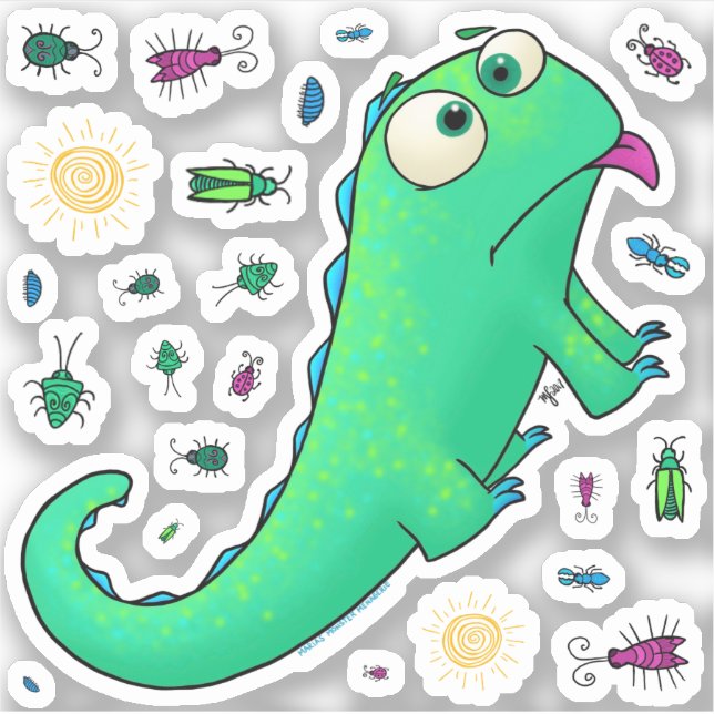 Louis the lizard, sticker set (Front)