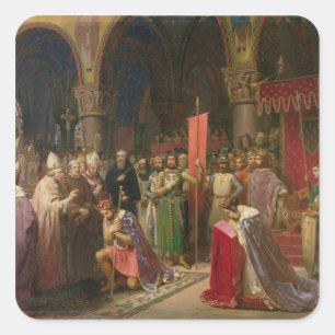 Louis VII  the Young, King of France Square Sticker