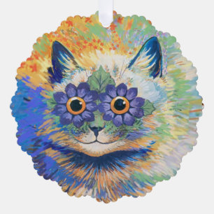 Louis Wain 2 Psychedelic Cats  Tree Decoration Card