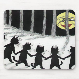 Louis Wain Black Cat Moon Mousepad
