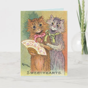 LOUIS WAIN CAT CATS ROMANTIC BIRTHDAY CARDS