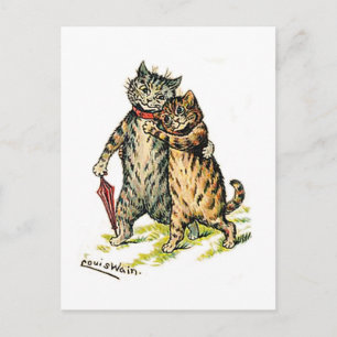 Louis Wain, Cat Couple Holiday Postcard