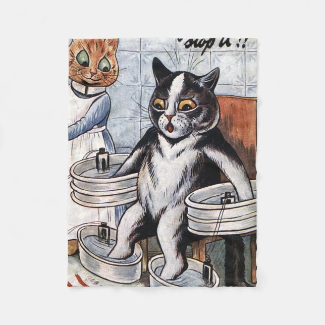Louis Wain - Cat Dressed As A Nurse Fleece Blanket (Front)