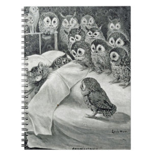 Louis Wain Cat Nightmare Owl Bird Notebook