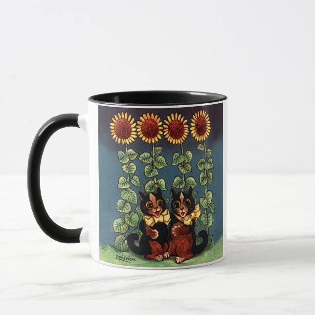 Louis Wain Cats in the Sunflower Garden Mug (Left)