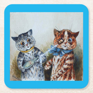 Louis Wain cats Square Paper Coaster