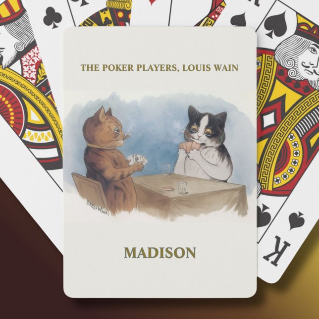 Louis Wain Cats The Poker Players Personalised Playing Cards (Creator Uploaded)