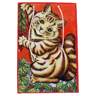 Louis Wain Christmas Cat Decorating Tree Gift Bag