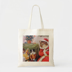 Louis Wain Christmas Cats Vintage Victorian Family Tote Bag
