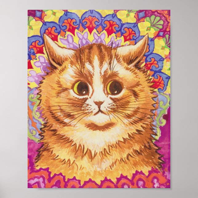 Louis Wain Colourful Cat Poster (Front)