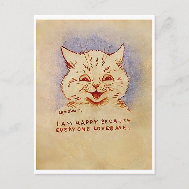 Louis Wain, Everyone Loves Me Cat,  Postcard (Front)