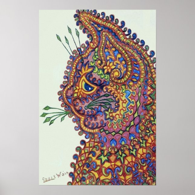 Louis Wain Fantasy Wallpaper Cat Poster (Front)