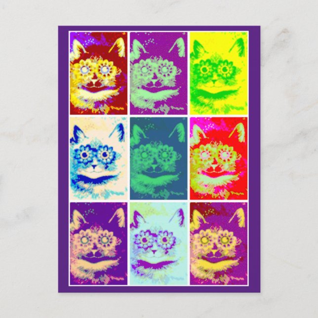 Louis Wain,Psychedelic Cat,, Art Postcard (Front)