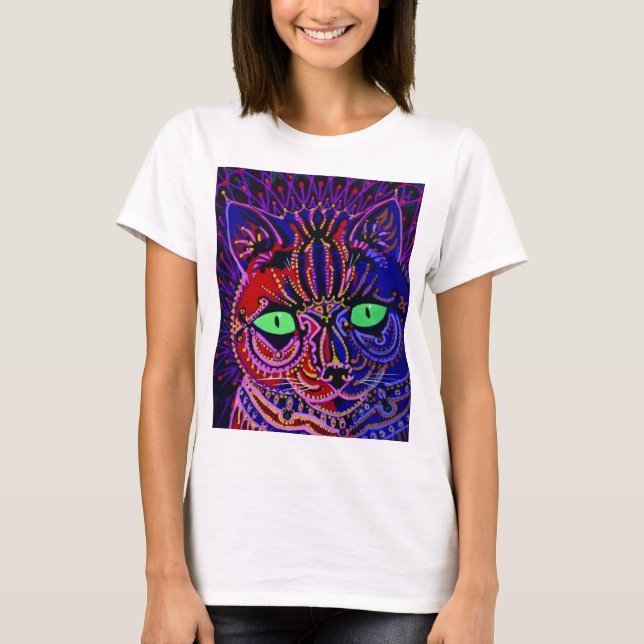 Louis Wain Psychedelic Cat T-Shirt (Front)