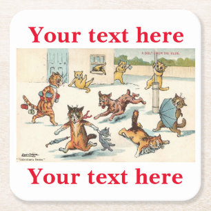 Louis Wain Square Paper Coaster