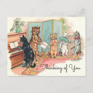 Louis Wain Victorian Cats Parlour Music circa 1903 Postcard