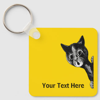 Louis Wain vintage cat image Key Ring