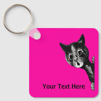 Louis Wain vintage cat image Key Ring