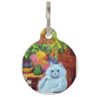 LOUIS WAIN - White Cat in Garden Study