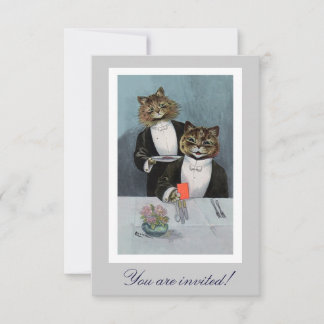 Louis Wain's Cats in Tuxedo Dinner Invitation