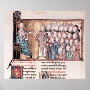 Louis X  Stubborn Giving the Charter to Poster