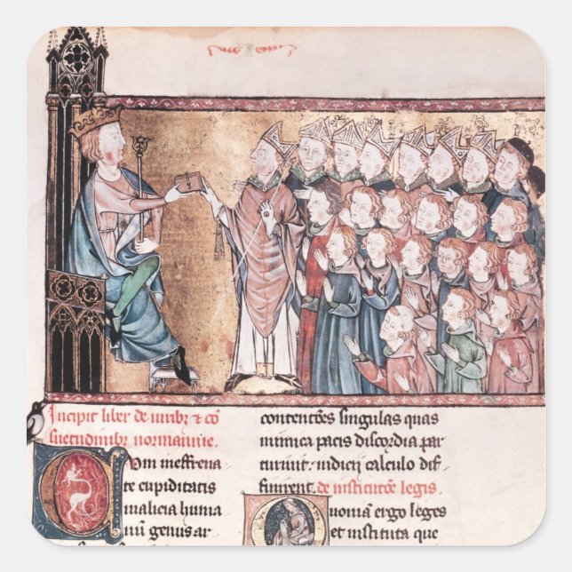 Louis X  Stubborn Giving the Charter to Square Sticker (Front)