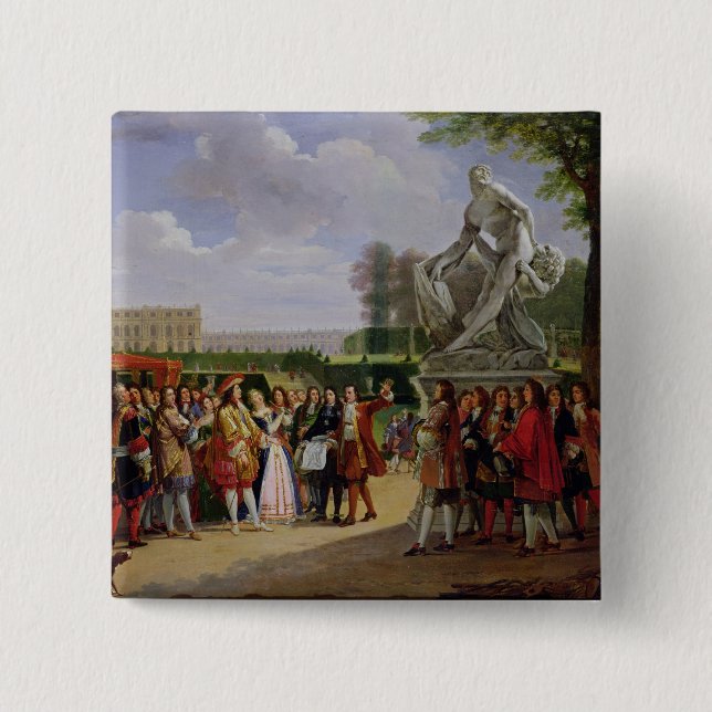 Louis XIV  Dedicating Puget's 'Milo of 15 Cm Square Badge (Front)