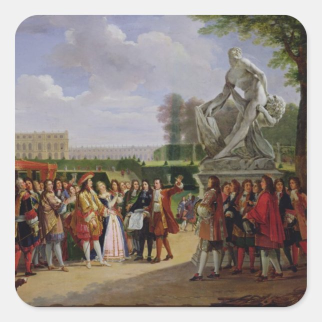 Louis XIV  Dedicating Puget's 'Milo of Square Sticker (Front)