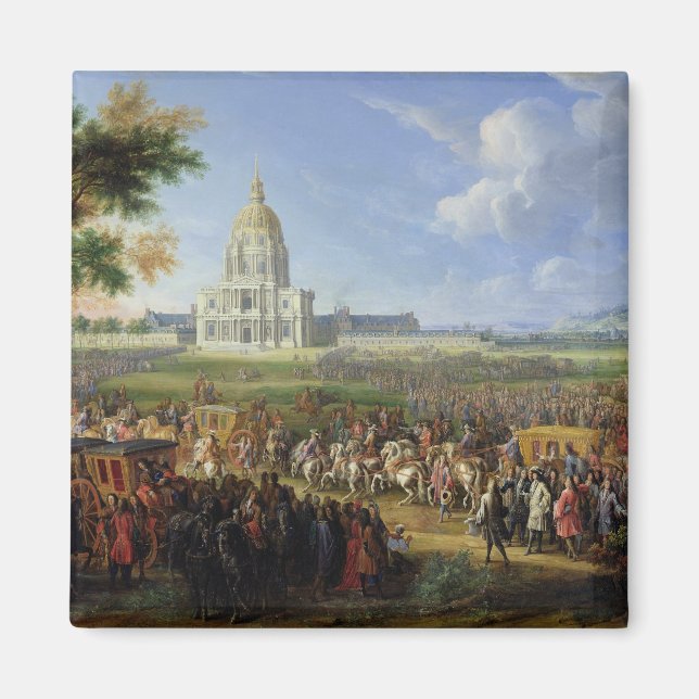 Louis XIV his Entourage Visiting Les Invalides Magnet (Front)