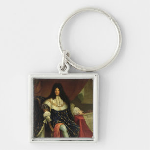 Louis XIV  Holding a Plan of the Maison Royale Key Ring