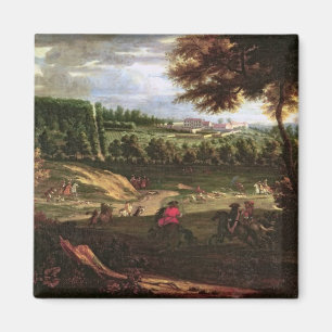 Louis XIV Hunting at Marly with a View Magnet